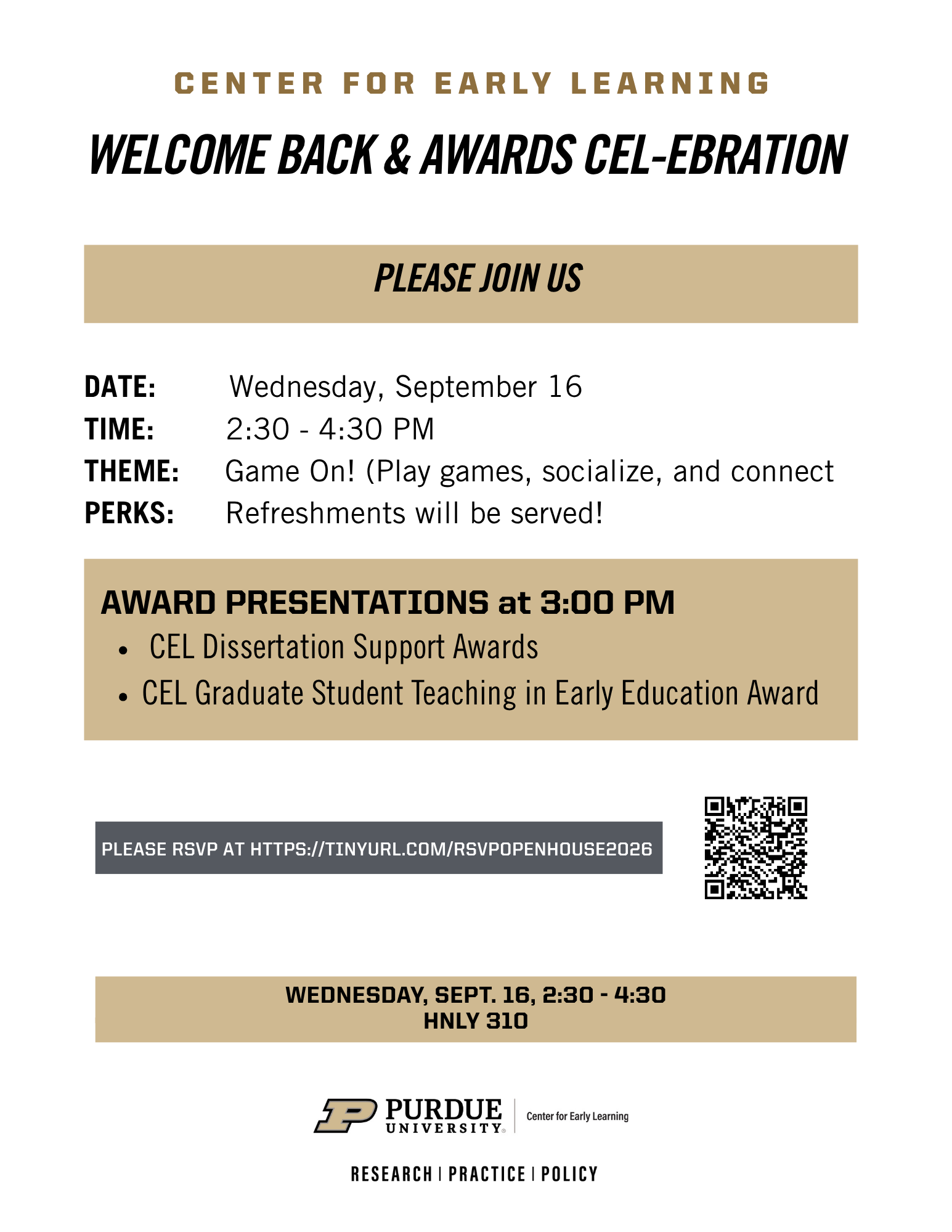Graphic showing invitation details for September 16 CEL-ebration
