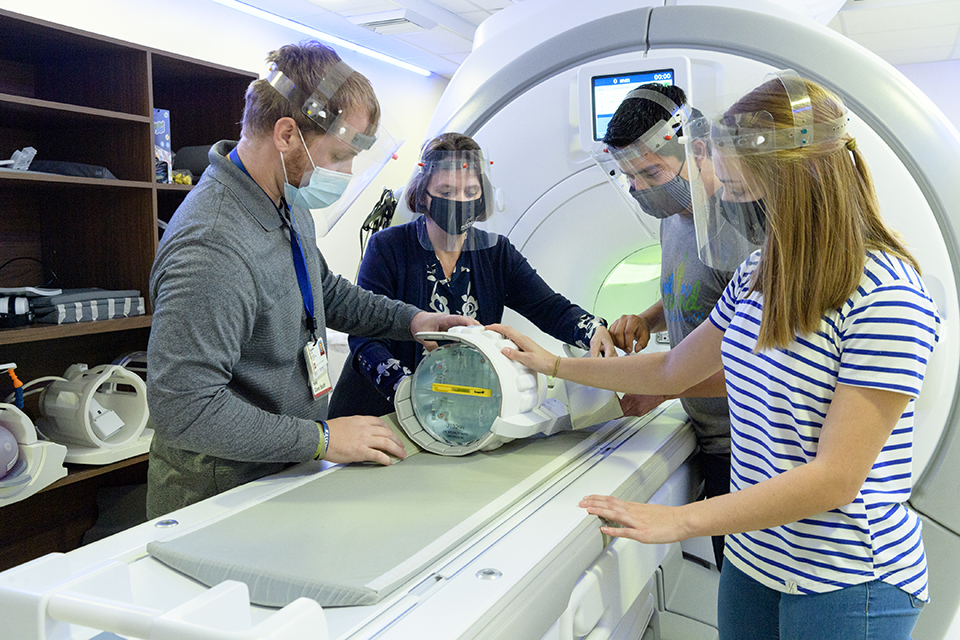 Students working with MRI