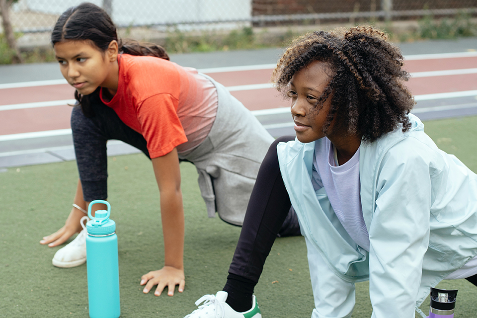 Kids exercising