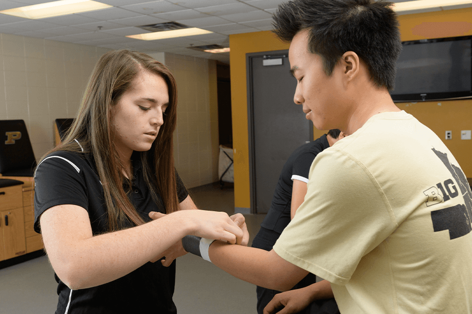 Athletic Training student in lab