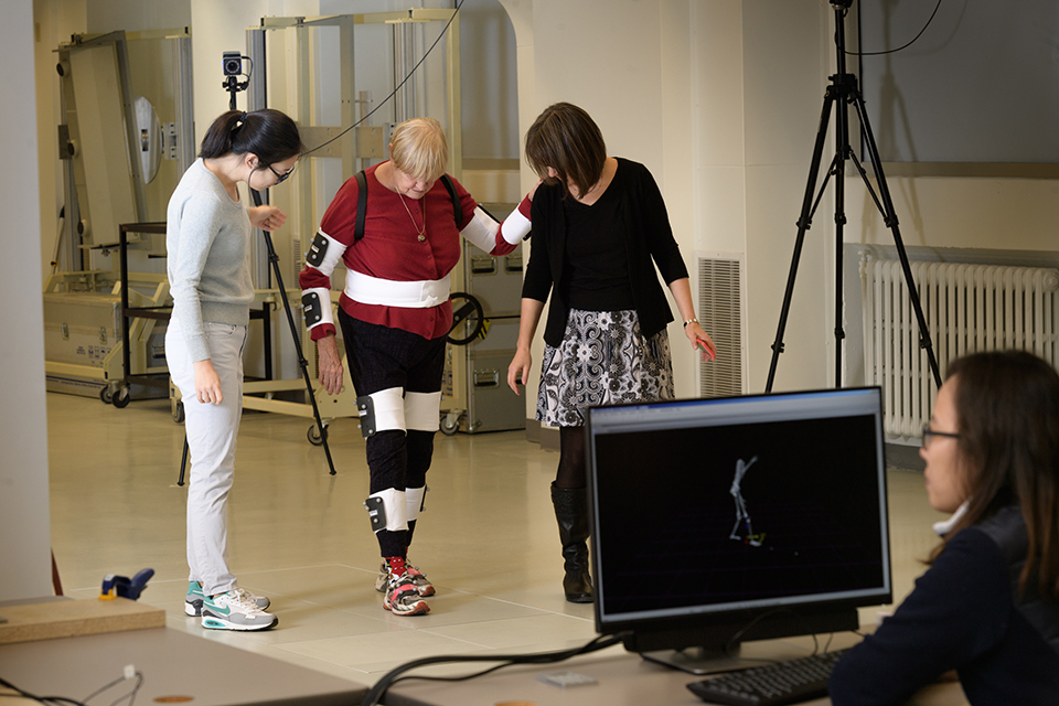 Faculty in biomechanics lab