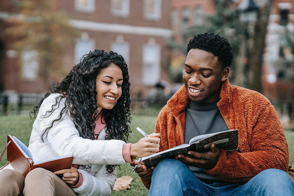 students studying