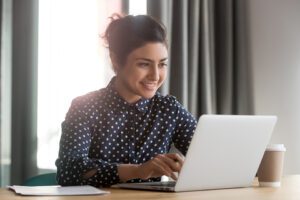 student at computer