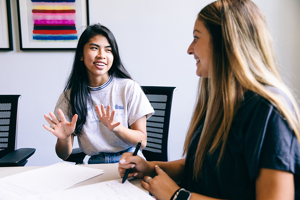 Students talking