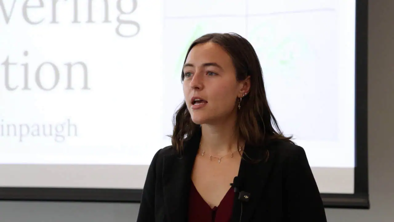 Elise Peckinpaugh’s Say It BIG 2025 third-place project slide showing children’s emotion drawings from her Empowering Emotion experiential learning project.