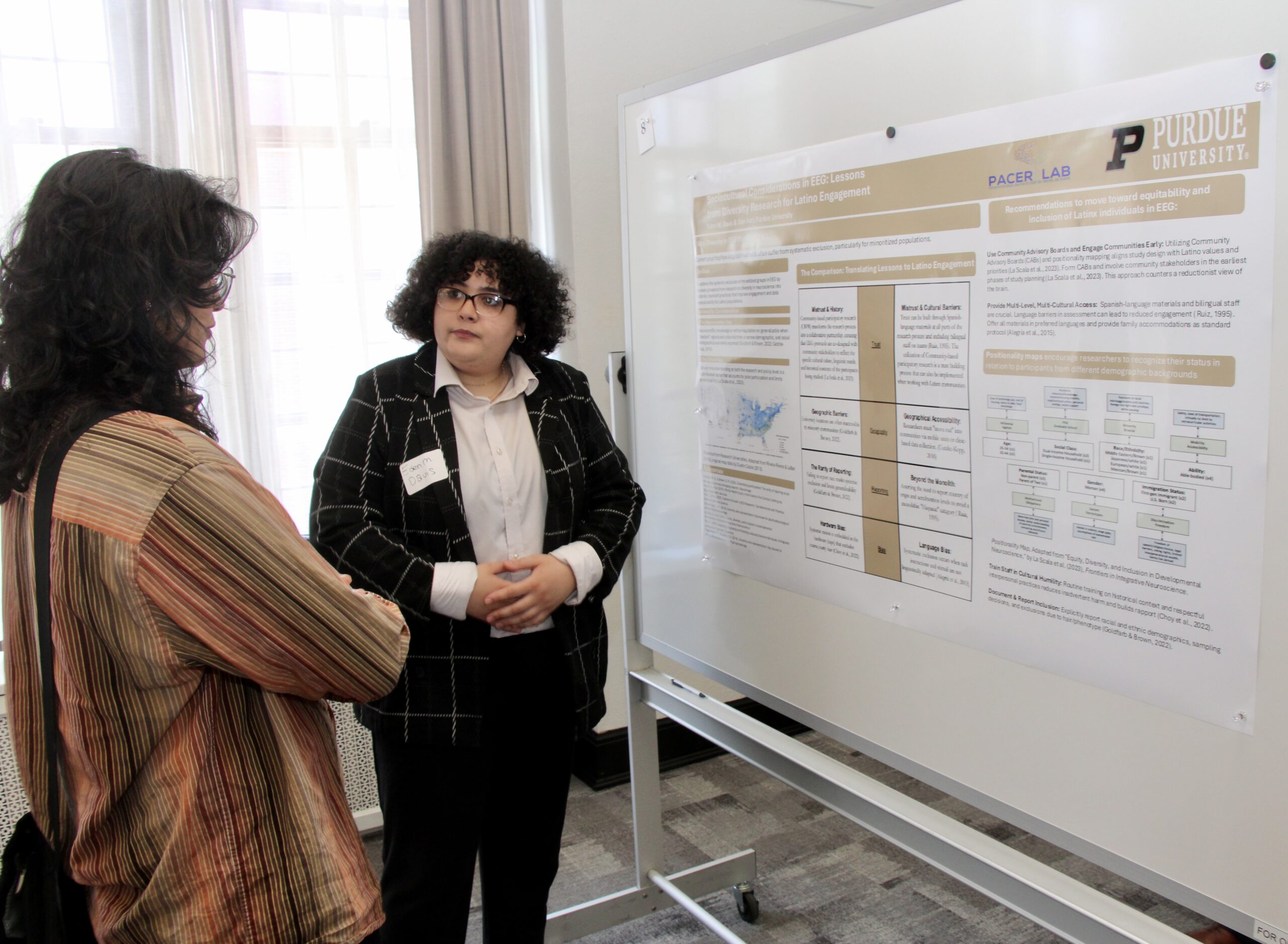 Student presenting poster at Psychological Sciences Undergraduate Research Conference